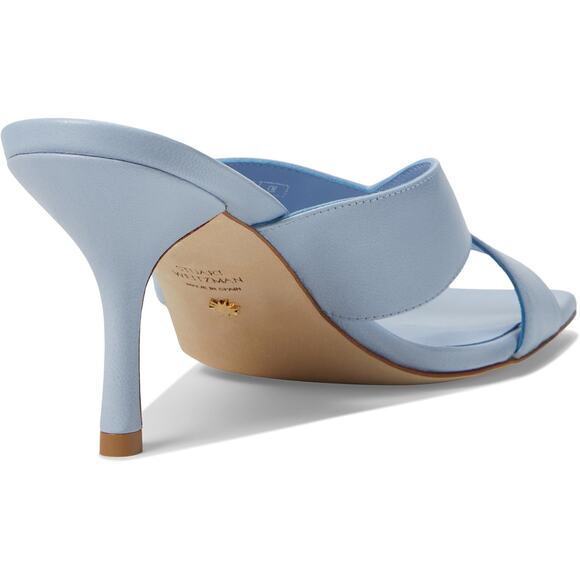 Stuart Weitzman Womens Carmen 75 Slides US 9 Light Blue Leather Heel NIB - Picture 4 of 14